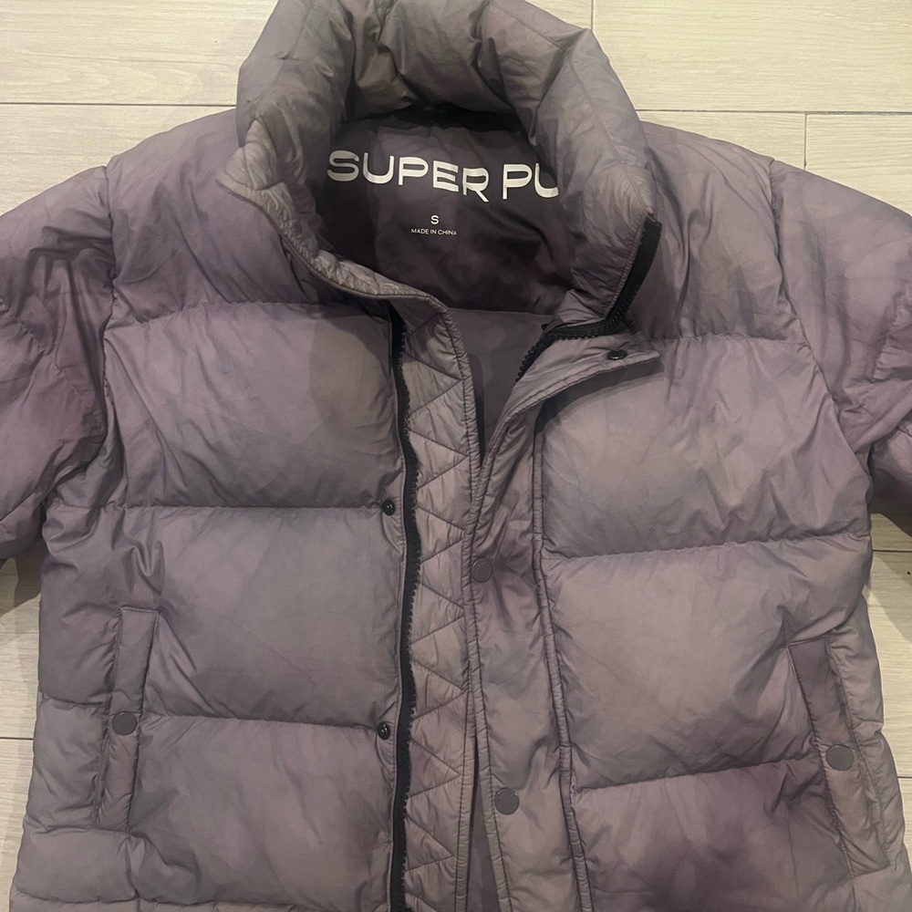 Super Puff shorty Purple Puffer Jacket (size small)